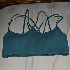 Lululemon Womens Sz 12 Storm Teal Strappy Bra. Super Pretty And Sexy!!